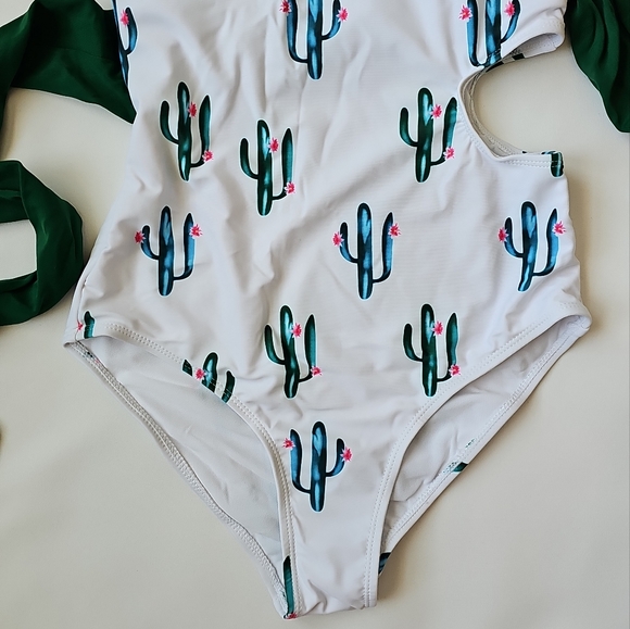 Gorgeous Cactus Print One Piece Swimsuit Bathing Suit Size S - Picture 7 of 15